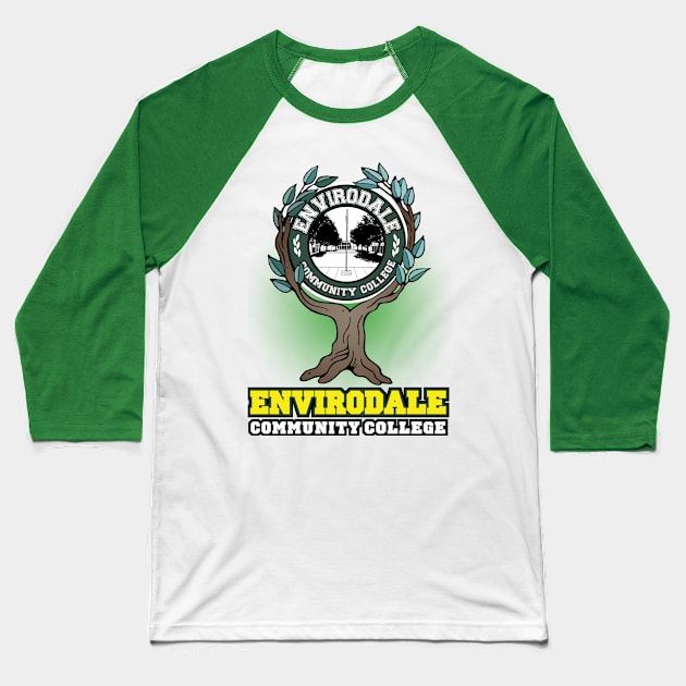 Envirodale Community College (Green Backlight) Baseball T-Shirt by TalosDesigns